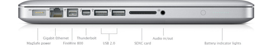 portas macbook pro 13.jpg - fonte: Apple MacBook Pro Um notebook repleto de inovações. (http://www.apple.com/br/macbookpro/features.html)