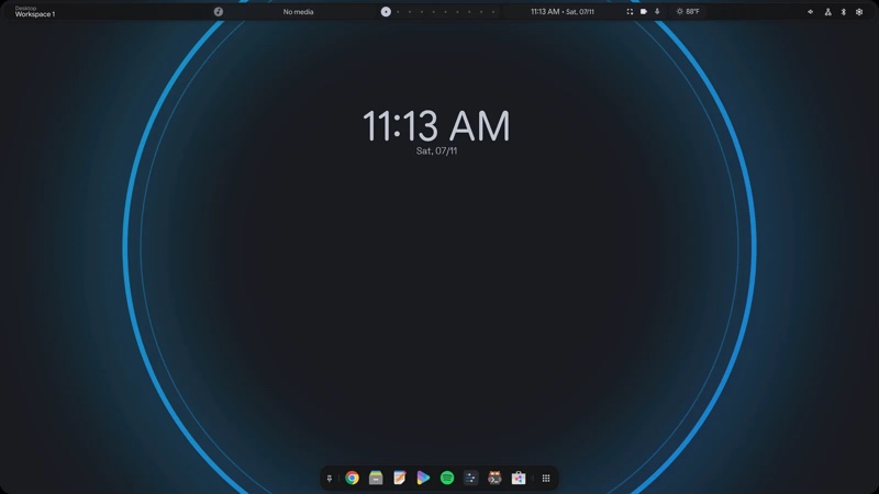 Desktop do Manistream OS