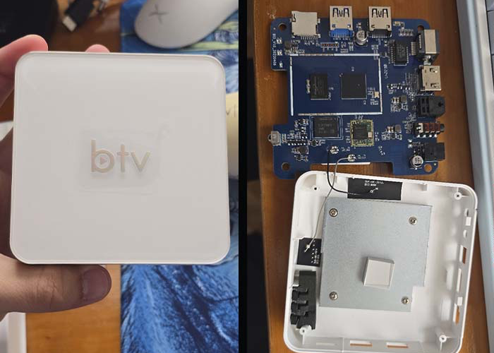 Duas fotos do BTV: fechado, e com a placa exposta