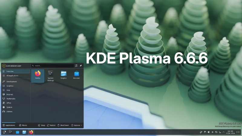 Print de um desktop do KDE Plasma 6.6.6