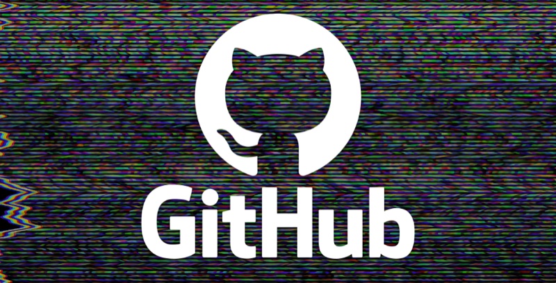 Logo do Github sobre uma textura de TV fora do ar